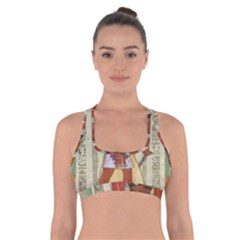 Egyptian Design Man Royal Cross Back Sports Bra by Celenk