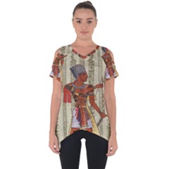 Egyptian Design Man Royal Cut Out Side Drop Tee