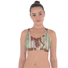 Egyptian Design Man Royal Cross String Back Sports Bra by Celenk