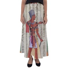 Egyptian Design Man Royal Flared Maxi Skirt by Celenk