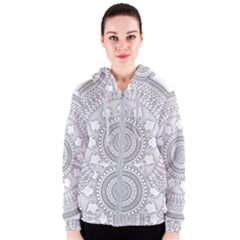 Mandala Ethnic Pattern Women s Zipper Hoodie by Celenk