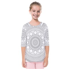 Mandala Ethnic Pattern Kids  Quarter Sleeve Raglan Tee