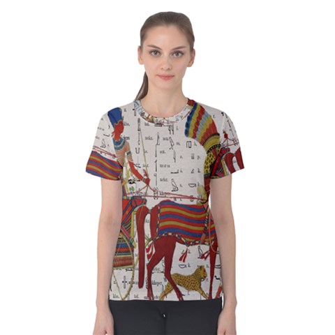 Egyptian Tutunkhamun Pharaoh Design Women s Cotton Tee by Celenk