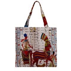 Egyptian Tutunkhamun Pharaoh Design Zipper Grocery Tote Bag by Celenk