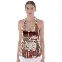 Egyptian Tutunkhamun Pharaoh Design Babydoll Tankini Top by Celenk