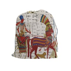 Egyptian Tutunkhamun Pharaoh Design Drawstring Pouches (extra Large) by Celenk