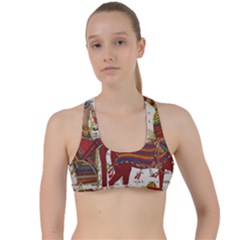 Egyptian Tutunkhamun Pharaoh Design Criss Cross Racerback Sports Bra