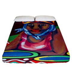 Ethnic Africa Art Work Drawing Fitted Sheet (queen Size) by Celenk