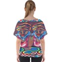 Ethnic Africa Art Work Drawing V-Neck Dolman Drape Top View2