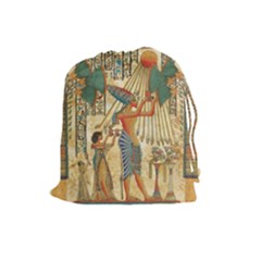 Egyptian Man Sun God Ra Amun Drawstring Pouches (Large) 