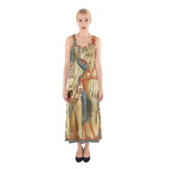 Egyptian Man Sun God Ra Amun Sleeveless Maxi Dress