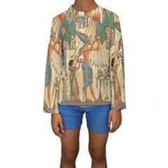 Egyptian Man Sun God Ra Amun Kids  Long Sleeve Swimwear