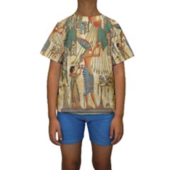 Egyptian Man Sun God Ra Amun Kids  Short Sleeve Swimwear