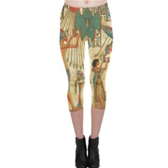 Egyptian Man Sun God Ra Amun Capri Leggings 