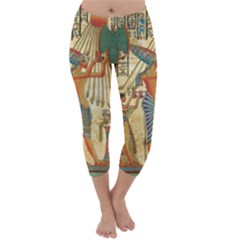 Egyptian Man Sun God Ra Amun Capri Winter Leggings 