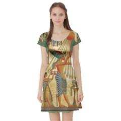 Egyptian Man Sun God Ra Amun Short Sleeve Skater Dress