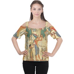 Egyptian Man Sun God Ra Amun Cutout Shoulder Tee