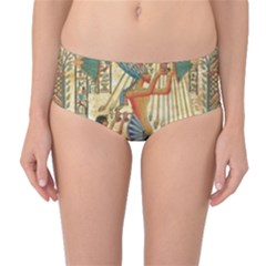 Egyptian Man Sun God Ra Amun Mid-waist Bikini Bottoms by Celenk