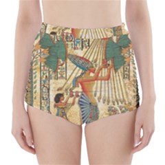 Egyptian Man Sun God Ra Amun High-Waisted Bikini Bottoms