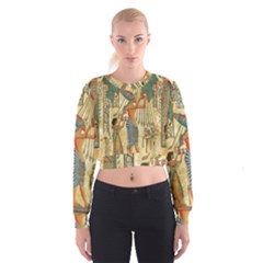 Egyptian Man Sun God Ra Amun Cropped Sweatshirt by Celenk