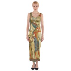 Egyptian Man Sun God Ra Amun Fitted Maxi Dress