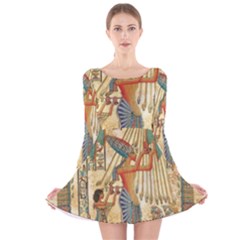 Egyptian Man Sun God Ra Amun Long Sleeve Velvet Skater Dress