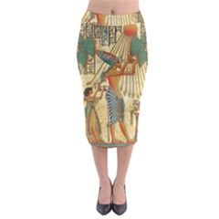 Egyptian Man Sun God Ra Amun Midi Pencil Skirt