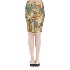 Egyptian Man Sun God Ra Amun Midi Wrap Pencil Skirt