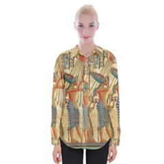 Egyptian Man Sun God Ra Amun Womens Long Sleeve Shirt