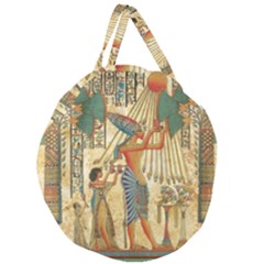 Egyptian Man Sun God Ra Amun Giant Round Zipper Tote