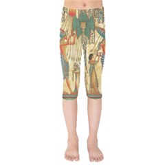 Egyptian Man Sun God Ra Amun Kids  Capri Leggings 