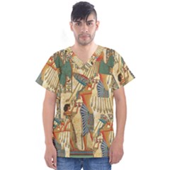 Egyptian Man Sun God Ra Amun Men s V-neck Scrub Top