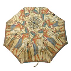 Egyptian Man Sun God Ra Amun Folding Umbrellas by Celenk