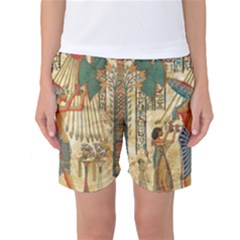 Egyptian Man Sun God Ra Amun Women s Basketball Shorts by Celenk