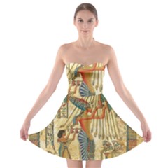 Egyptian Man Sun God Ra Amun Strapless Bra Top Dress by Celenk