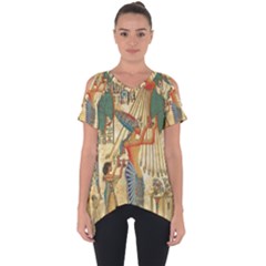 Egyptian Man Sun God Ra Amun Cut Out Side Drop Tee