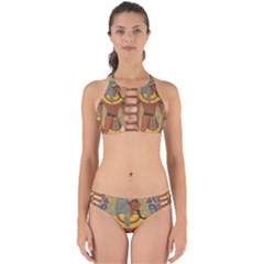 Egyptian Tutunkhamun Pharaoh Design Perfectly Cut Out Bikini Set by Celenk