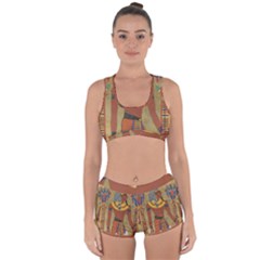 Egyptian Tutunkhamun Pharaoh Design Racerback Boyleg Bikini Set