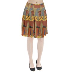 Egyptian Tutunkhamun Pharaoh Design Pleated Skirt by Celenk