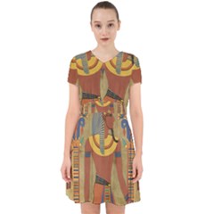 Egyptian Tutunkhamun Pharaoh Design Adorable In Chiffon Dress by Celenk