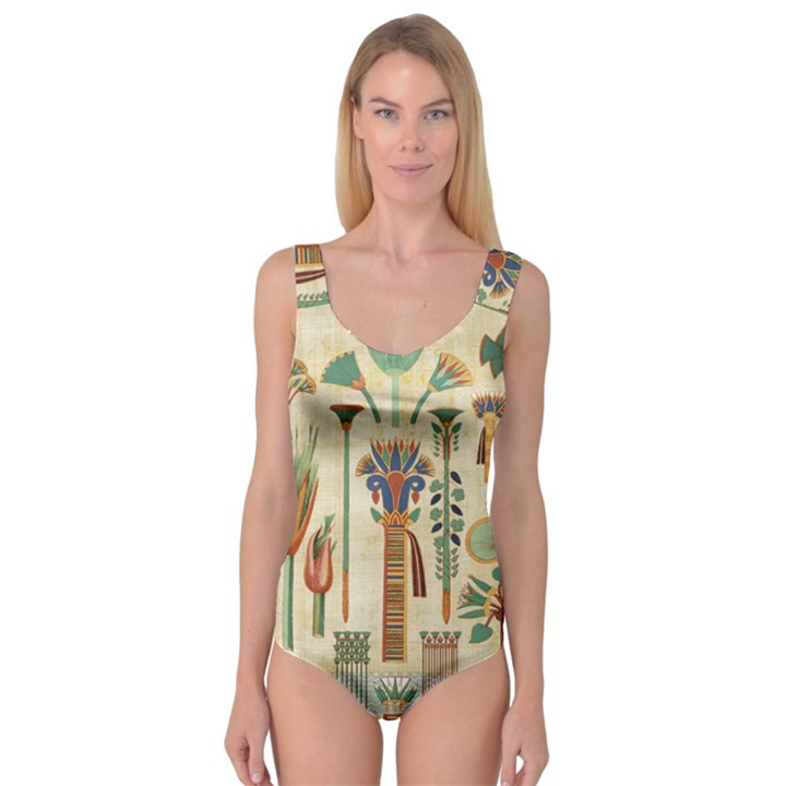 Egyptian Paper Papyrus Hieroglyphs Princess Tank Leotard 