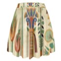 Egyptian Paper Papyrus Hieroglyphs High Waist Skirt View2