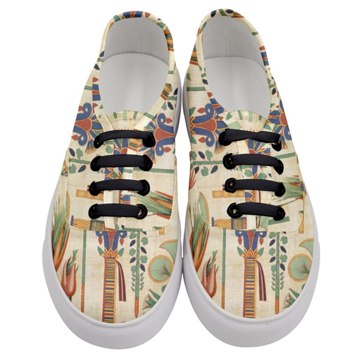 Egyptian Paper Papyrus Hieroglyphs Women s Classic Low Top Sneakers