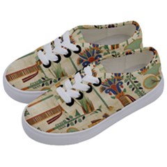 Egyptian Paper Papyrus Hieroglyphs Kids  Classic Low Top Sneakers by Celenk