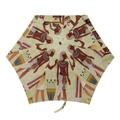 Egyptian Design Man Woman Priest Mini Folding Umbrellas by Celenk