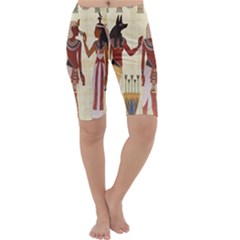 Egyptian Design Man Woman Priest Cropped Leggings  by Celenk