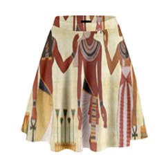 Egyptian Design Man Woman Priest High Waist Skirt by Celenk