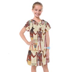 Egyptian Design Man Woman Priest Kids  Drop Waist Dress