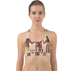 Egyptian Design Man Woman Priest Back Web Sports Bra