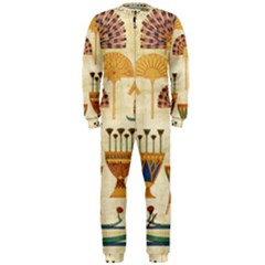 Egyptian Paper Papyrus Hieroglyphs Onepiece Jumpsuit (men)  by Celenk